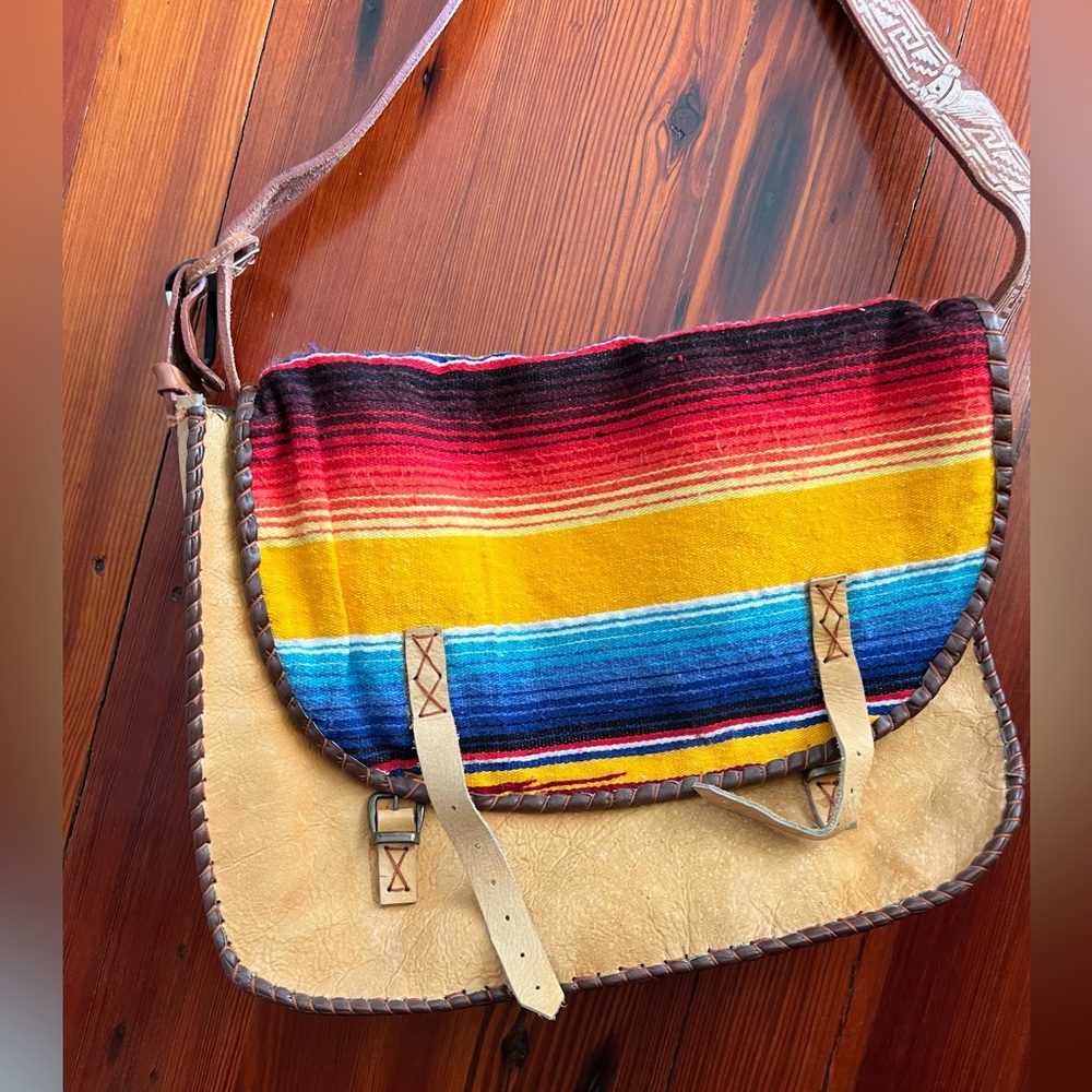 Boutique western crossbody, saddle blanket bag, upcycled leather bag, laptop bag